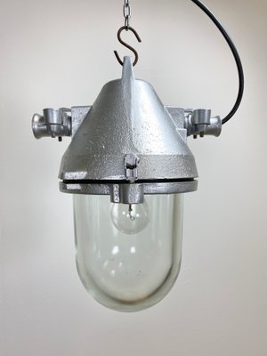 Silver Cast Aluminum Explosion Proof Ceiling Lamp from Elektrosvit, 1960s-CGF-669376