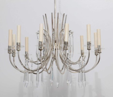 Silver Chandelier from Sciolari, 1960s-KL-620278