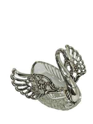 Silver & Crystal Swan Basket by Albert Bodemer, Germany-UCH-1224898