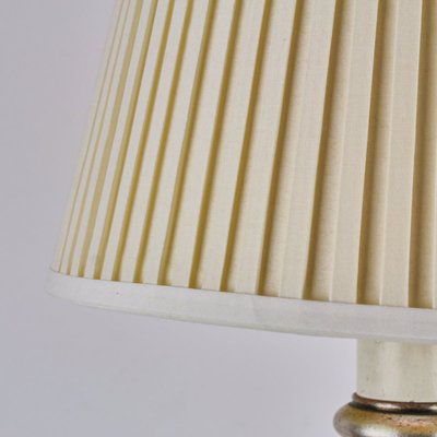 Silver Enameled Wooden Table Lamp-EOS-1688057