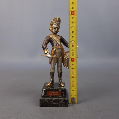 Silver Gilded Brass Drummer 1510 Statue, France, 1980s-PWG-2024719