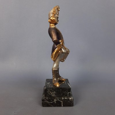 Silver Gilded Brass Drummer 1510 Statue, France, 1980s-PWG-2024719