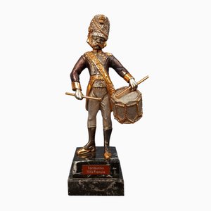 Silver Gilded Brass Drummer 1510 Statue, France, 1980s-PWG-2024719