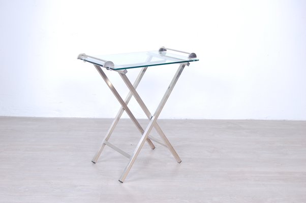 Silver & Glass Serving Table, 1960s-XSG-1076042