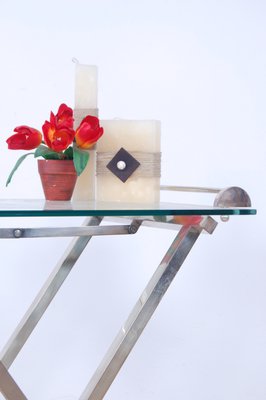 Silver & Glass Serving Table, 1960s-XSG-1076042