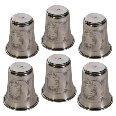 Silver Glasses, Early 20th Century, Set of 6-ZCI-2025229