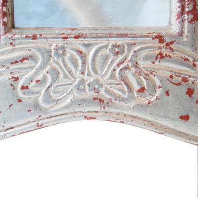 Silver Hand-Carved Wooden Mirror, Spain, 1970s-UZ-862812