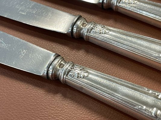 Silver Metal and Stainless Steel Knives from Paris Ravinet, Set of 12-QYF-1725333