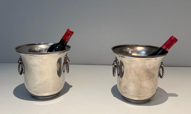 Silver Metal Champagne Buckets, 1970s, Set of 2-BA-1694747