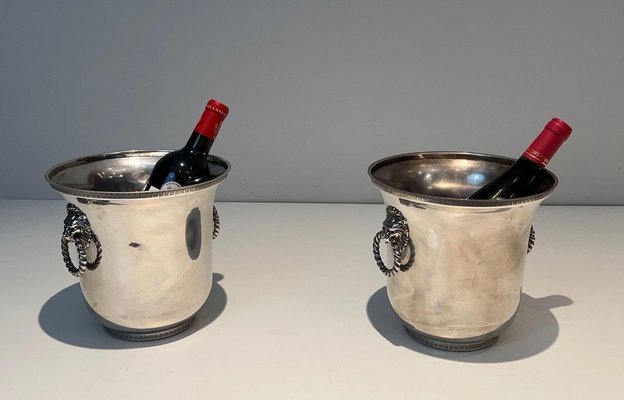 Silver Metal Champagne Buckets, 1970s, Set of 2-BA-1694747