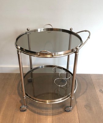 Silver Metal Round Rolling Table-BA-1365419