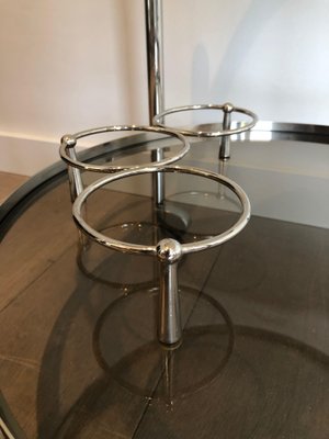 Silver Metal Round Rolling Table-BA-1365419