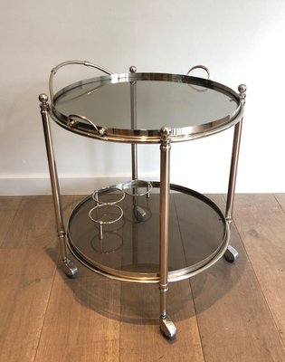 Silver Metal Round Rolling Table-BA-1365419