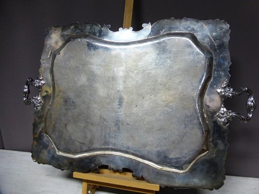 Silver Metal Serving Tray-WSV-605362