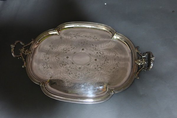 Silver Metal Serving Tray-WSV-2019894