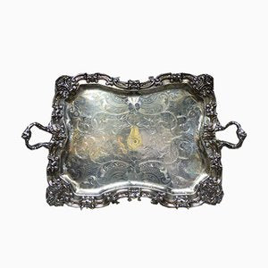 Silver Metal Serving Tray-WSV-605362