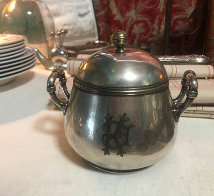 Silver Metal Sugar Bowl, 1900s-TEP-1288729