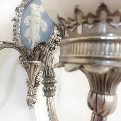 Silver Metallic Wall Light, 1970s-RGF-765223