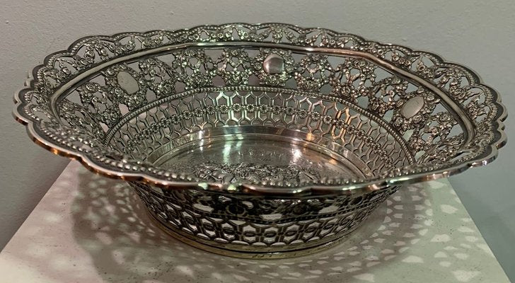 Silver Openwork Bread Basket, 1950s-IKW-843861