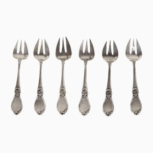 Silver Oyster Forks, France, Set of 6-WMV-1129693