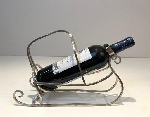 Silver Plad Sleigh Bottle Holder, France, 1930s-BA-803703