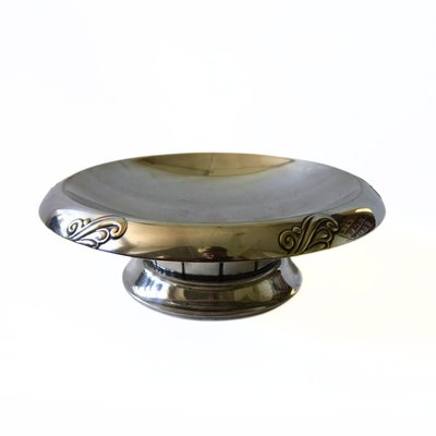 Silver Plated Bowl on Foot from Jugend Design, Sweden, 1900s-JKV-2023247