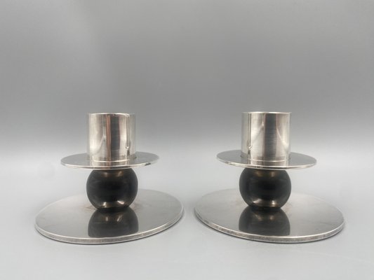 Silver-Plated Candleholder by Walter Schnepel for Tecnolumen, Germany, 1987, Set of 2-CZ-1685259