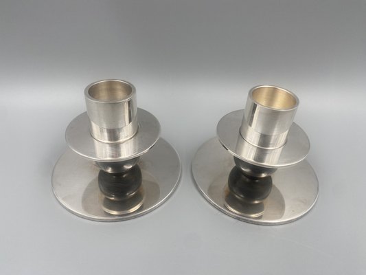 Silver-Plated Candleholder by Walter Schnepel for Tecnolumen, Germany, 1987, Set of 2-CZ-1685259