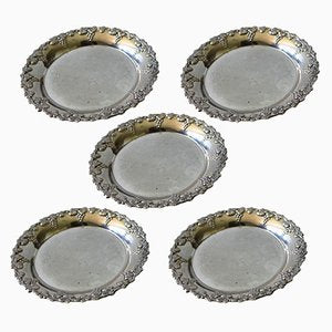 Silver-Plated Coasters, Sweden, 1900s, Set of 5-JKV-1799351