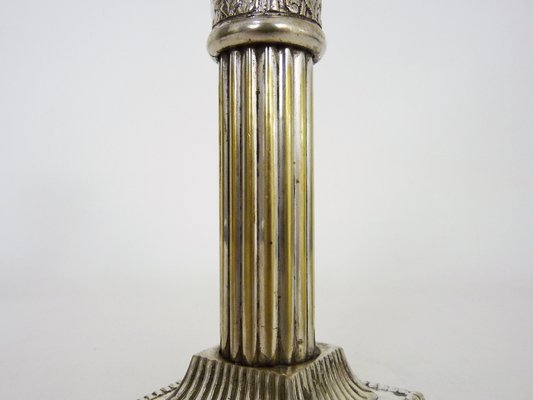 Silver-Plated Corinthian Candlesticks, 1920s, Set of 2-MZP-1778478