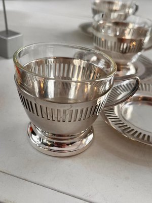 Silver-Plated Cups from Fa. Wolkenstein & Blissful, Vienna, 1920s, Set of 6-SEI-1405357