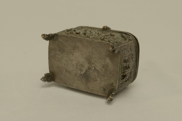 Silver-Plated Embossed Copper Box, Early 19th Century-NEN-2031504