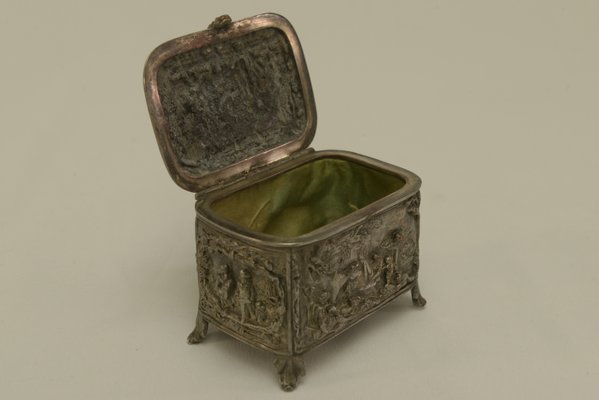 Silver-Plated Embossed Copper Box, Early 19th Century-NEN-2031504