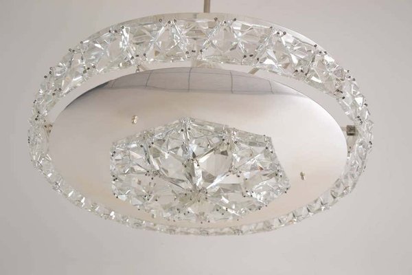 Silver-Plated Faceted Crystal Chandelier from Bakalowits & Söhne, 1950s-SPD-833792