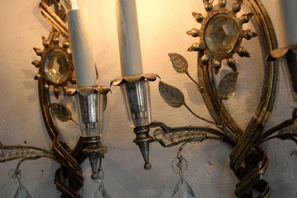 Silver Plated Maison Bagués Wall Lights, 1930s, Set of 2-IEI-910795