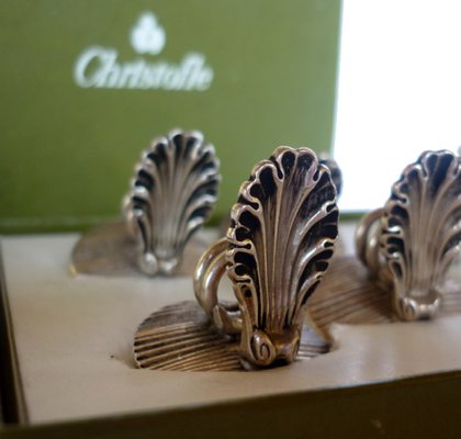 Silver-Plated Metal Placeholders from Christofle, France, 1950s, Set of 8-KGD-1821107