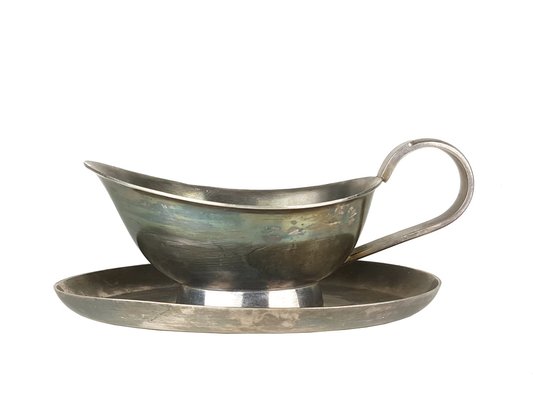 Silver-Plated Milk Jug and Gravy Boat by Gio Ponti for Calderoni, 1930s, Set of 2-RD-1783613