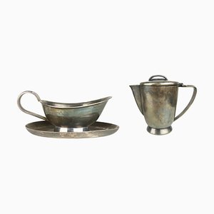 Silver-Plated Milk Jug and Gravy Boat by Gio Ponti for Calderoni, 1930s, Set of 2-RD-1783613