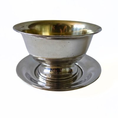 Silver Plated Sauce Bowl on Plate, Sweden, 1900s-JKV-2023248