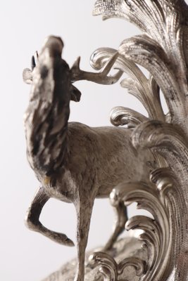 Silver Stag Candleholder Table from Heinrich Gottfried Dellevie, 1827-ESB-1407934