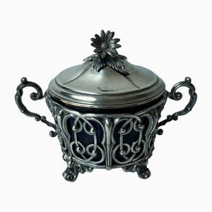 Silver Sugar Bowl with Minerva Hallmark, Late 19th Century-QKG-2022395