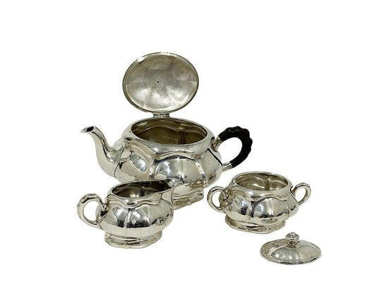 Silver Tea Servie, 1900s, Set of 3-UCH-1704930