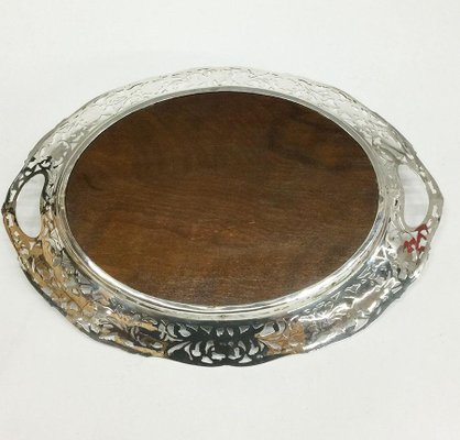 Silver Tray with Wooden Bottom, 1948-UCH-1224620