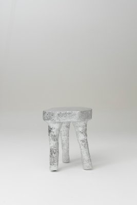 Silver Tripod Stool in Plaster-QAC-2017191