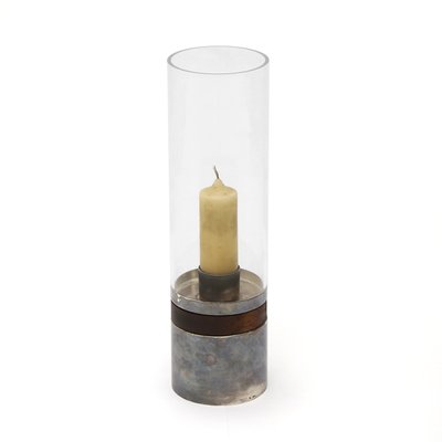 Silver, Wood, and Acrylic Glass Candlestick from Christofle, 1960s-EZ-1142512