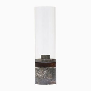 Silver, Wood, and Acrylic Glass Candlestick from Christofle, 1960s-EZ-1142512