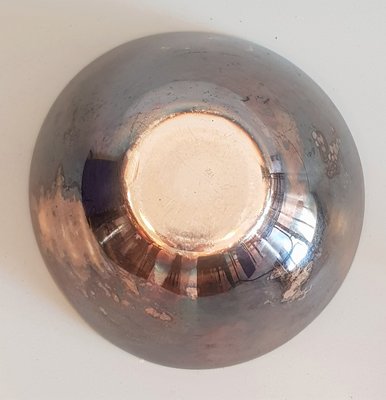 Silvered and Enameled Bowl from DGS Denmark, 1950s-UNO-992657