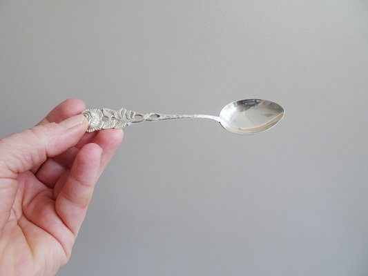 Silvered Coffee Cutlery with Rose Pattern, Germany, 1970s, Set of 28-BLG-1766214