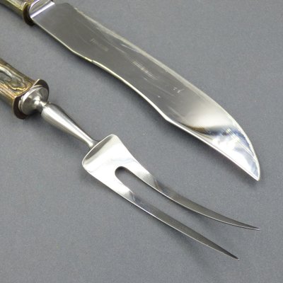 Silvered Rabbit and Poultry Tranchier Cutlery, 1970s, Set of 2-WK-1409562