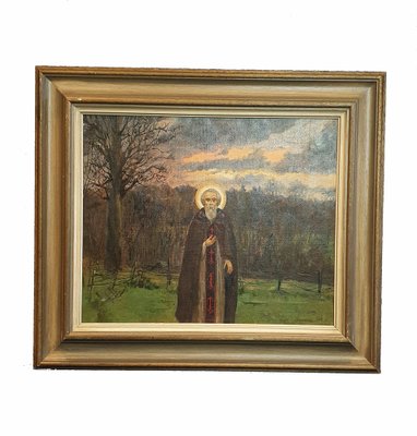 Simakov, St. Paisiy of Uglich, 1980s, Oil on Canvas-OZS-1396937